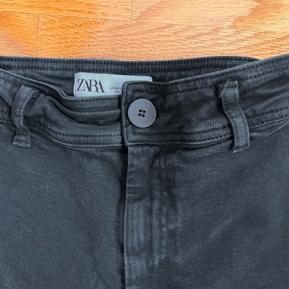 EUC Zara Marine Straight Black High Rise Wide Leg Jeans size 2 - Picture 8 of 12